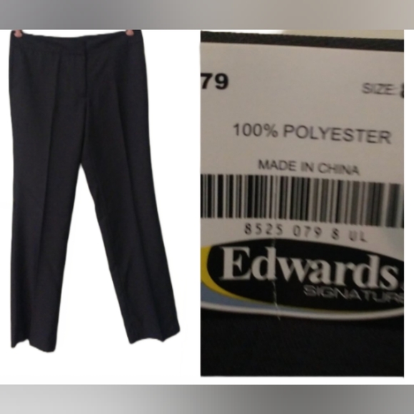 NWT EDWARDS GRAY UNHEMMED POLYESTER DRESS PANTS 8 - Picture 1 of 5